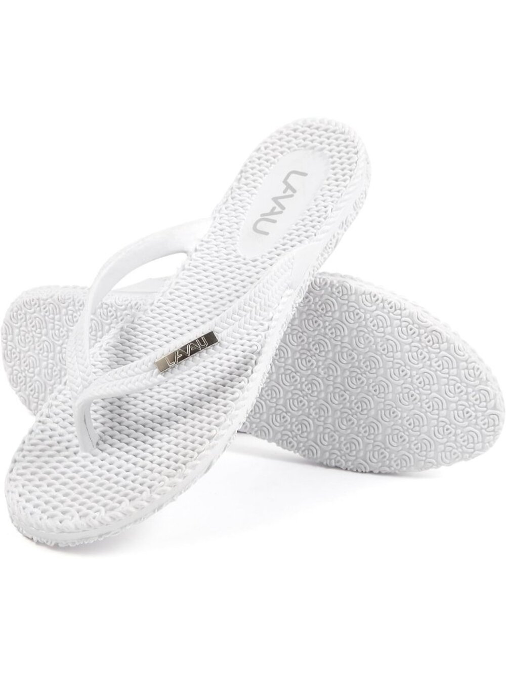 Women's White Rubber Sole Waterproof Non Slip Flip Flops Flat Thong Sandals